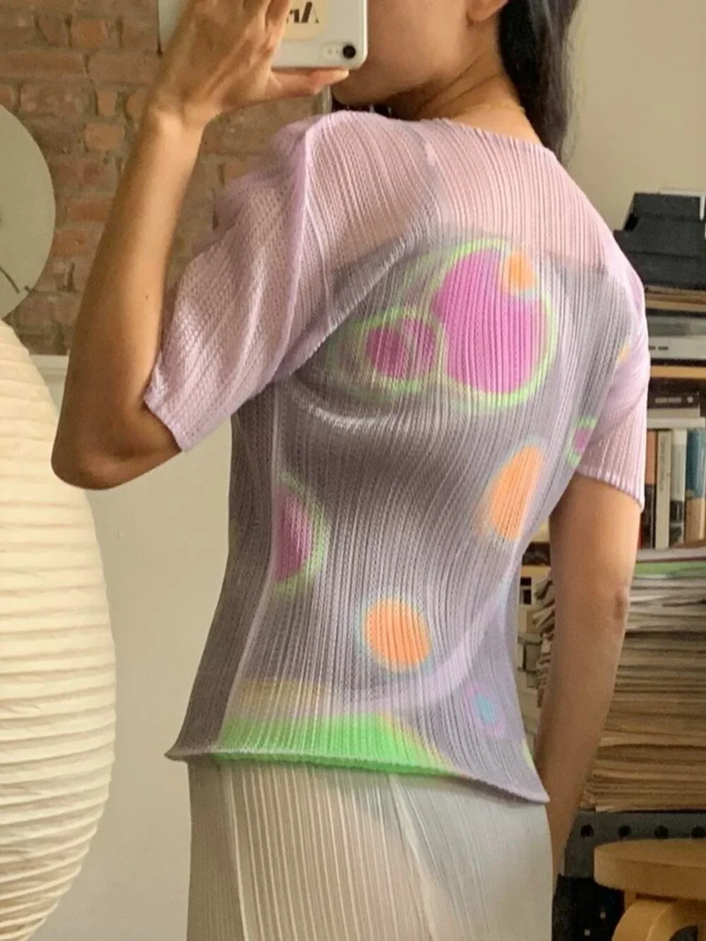 Issey Miyake Pleats Please Planet Top Pale Purple JP3